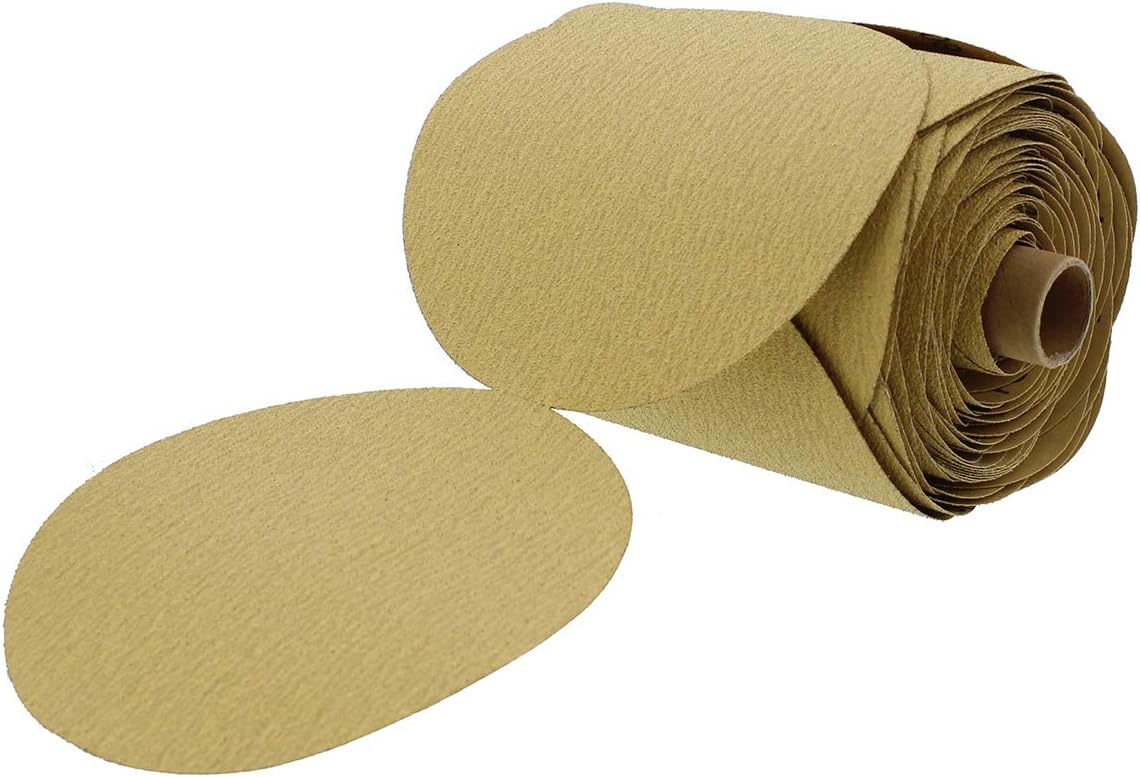 ABN 220 Grit Sandpaper Roll - 6 Inch Round Sanding Discs Aluminum Oxide Sandpaper Discs with Adhesive Back, 100Pc - - 