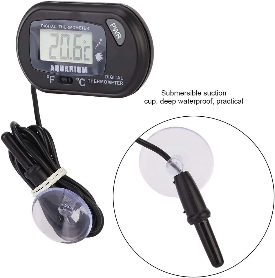 Aquarium Thermometer Digital LCD Fish Tank Water Thermometers Reptile Terrarium Temperature Gauge for Vehicle Reptile Terrarium Fish Tank Refrigerator - Image 5