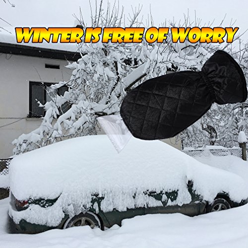 BiBOSS Car Snow Shovel with Thicken Warm Remover Gloves Ice Scraper for Car Windshield Window
