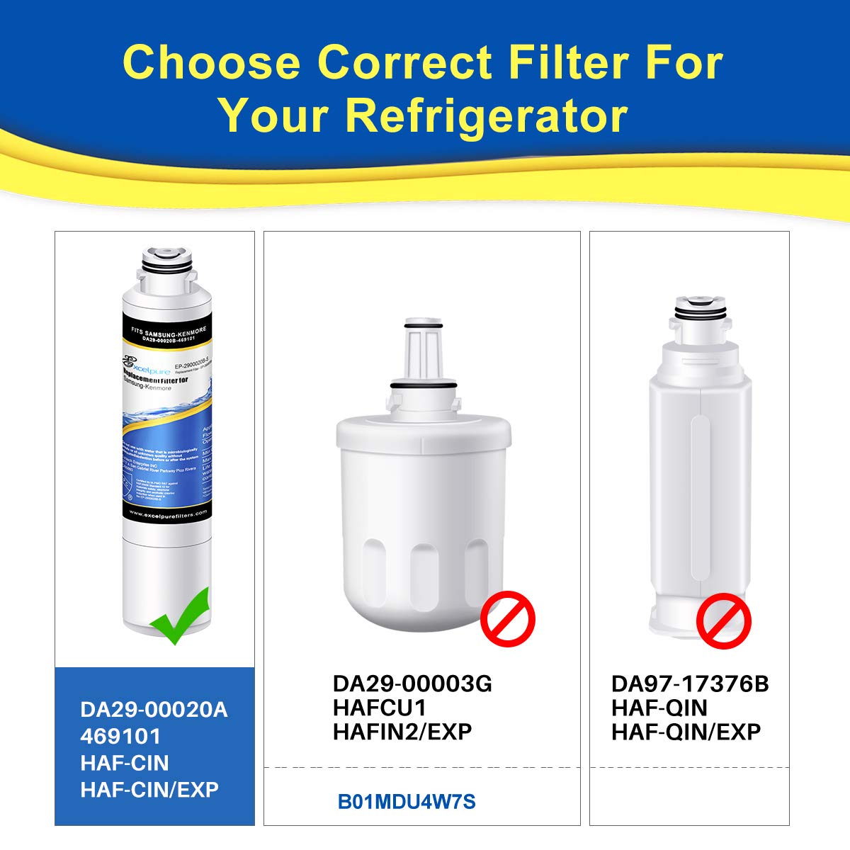 2-pack excelpure nevera filtro de agua cartucho de repuesto ...