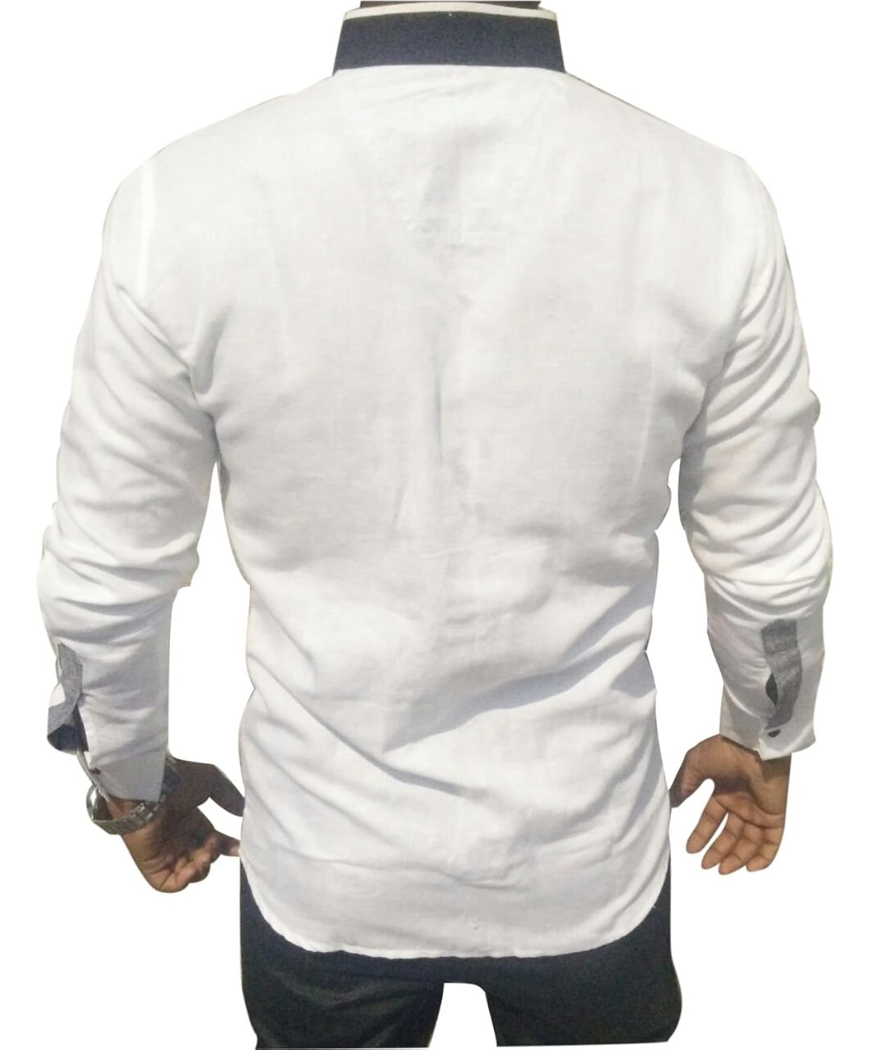 generic men's cotton shirt (grey white)