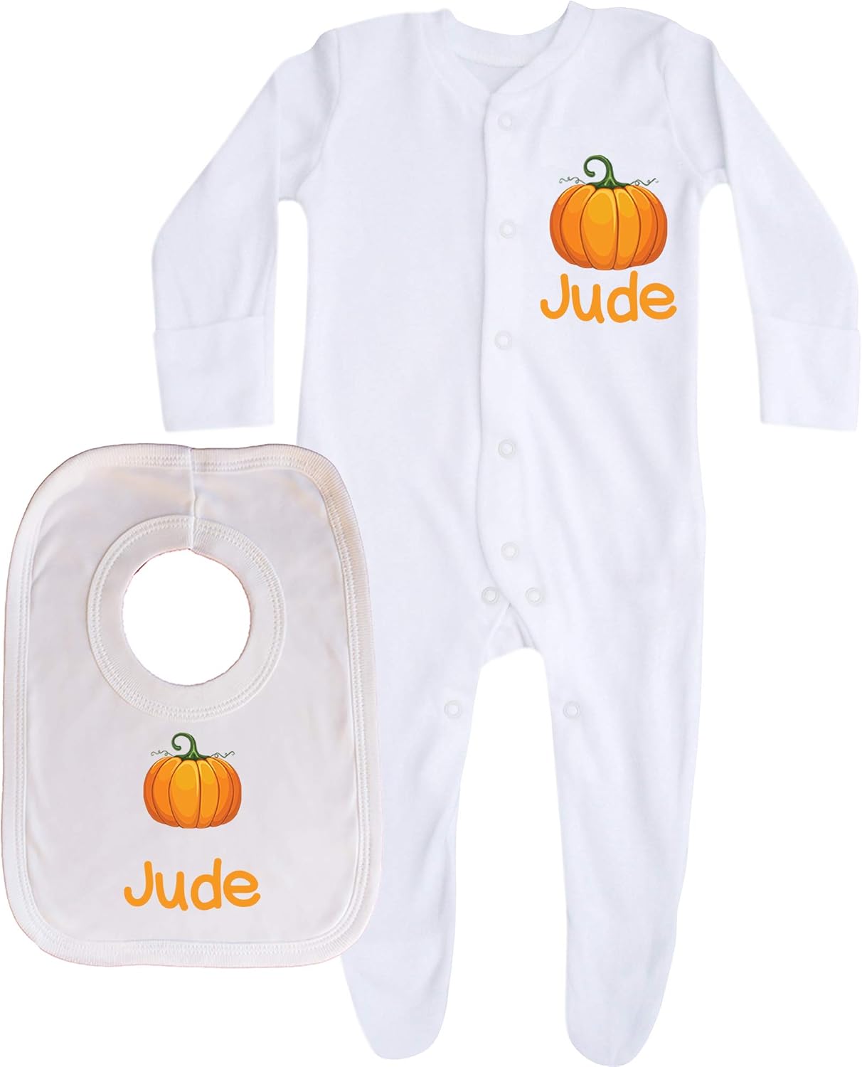 baby pumpkin sleepsuit