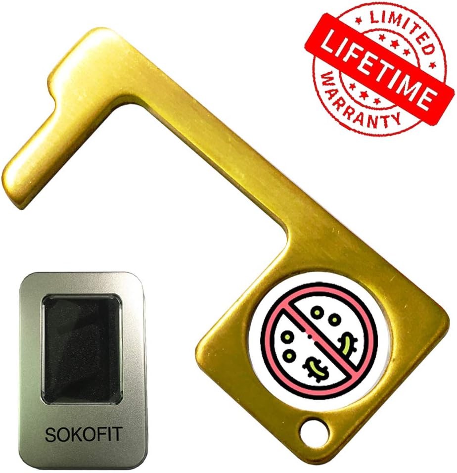 260 Brass Brass By Made Opener Door Tool Sokofit Opener Door Opener Edc Door Opener No Touch Door Isolation Known Elevator Edc 2 And Touchscreen Handle Door For Tool Use To Viruses Easy Crush To Door Levers Door Hardware