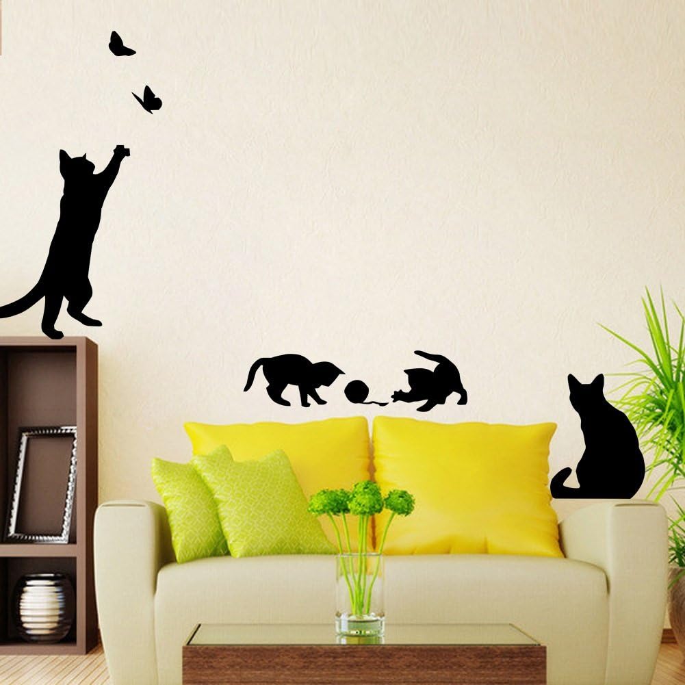 Amazon Com Smartcoco Cat Catching Butterfly Playing With Ball Wall Sticker Diy Vinyl Removable Wall Decal Applique For Home Stairway Bedroom Decoration Home Kitchen Amazon Com Smartcoco Cat Catching Butterfly Playing With Ball Wall Sticker Diy Vinyl Removable Wall Decal Applique For Home Stairway Bedroom Decoration Home Kitchen