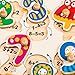 ROBOTIME Colorful Wooden Number Peg Puzzle Smooth Easy-Grab Peg Puzzle Game Valentines Day Gifts for Toddlers 1 2 3 Years
