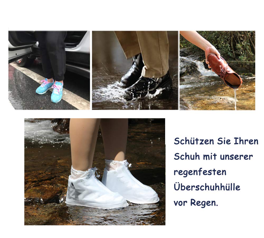 Rainproof Shoe Covers Waterproof Clean and Dry Shoes Sporty Transparent Shoe Covers Overshoes Rain Boots Perfect for Walking and Gassing Hiking and Cycling (M)