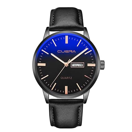 Uhren Hffan Herren-Armbanduhr Analogue Quartz Watch with Leather Strap Uhren Herren GüNstig Armbanduhren Fashion Smartwatches