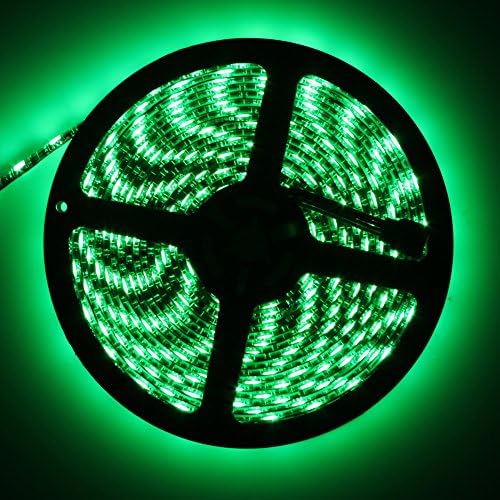 MIYOLE LED Strip 5050 Black PCB 16.4FT Green Lights Christmas Tree Lights Waterproof DC12V 300LEDs Advertising Tape