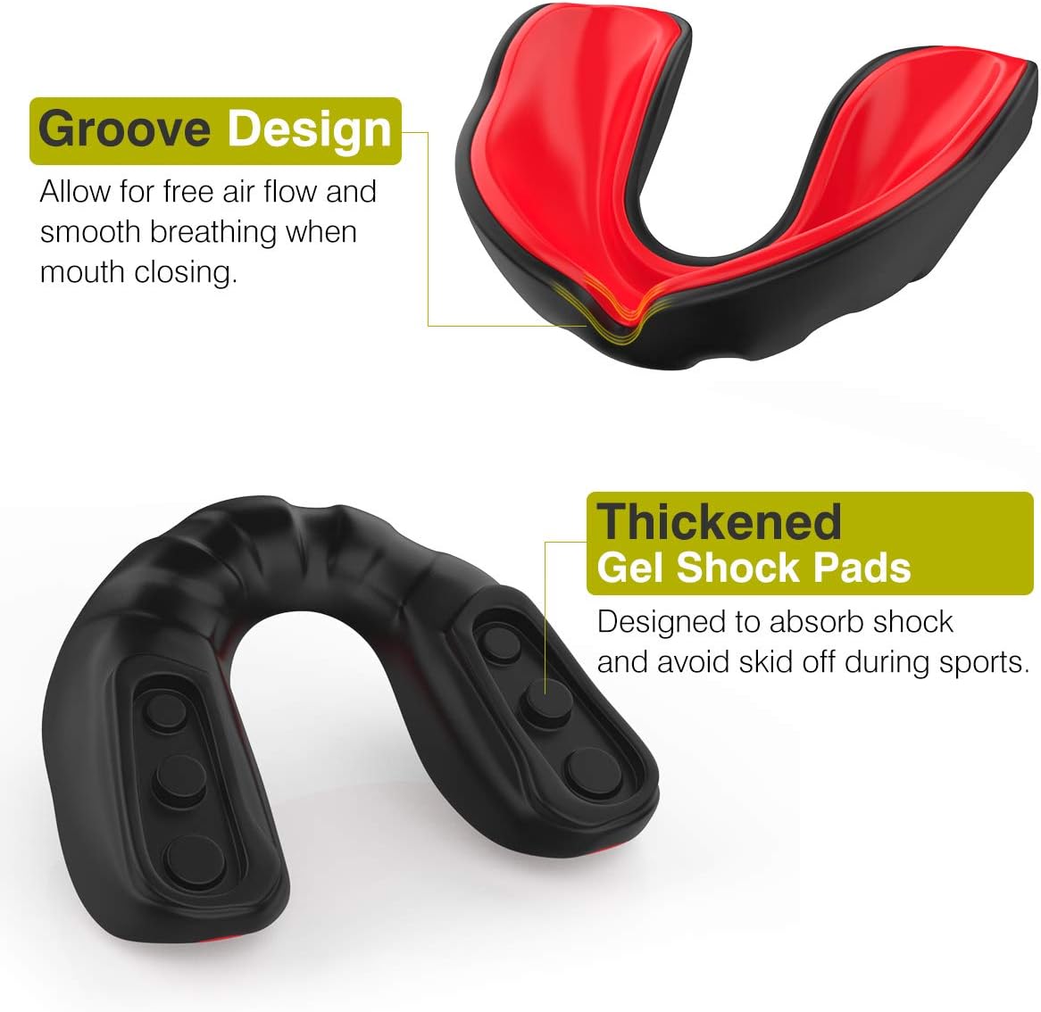 Rhino Valley Sport Mouthguard with Vented Case, for Youth and Adult, [3 Pack] BPA Free, Upper and Lower Teeth Protection, Fit Athletic Mouth Guards for MMA, Boxing, Taekwondo, Hockey and Other Sports : Sports & Outdoors