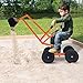 Costzon Kids Ride on Digger, Heavy Duty Steel Digging Scooper Excavator Crane with 360° Rotating Seat, 4 Thickened Wheels, Outdoor Beach Sandbox Toy for Sand, Dirt, Snow, Sit on Digger for Boys Girls