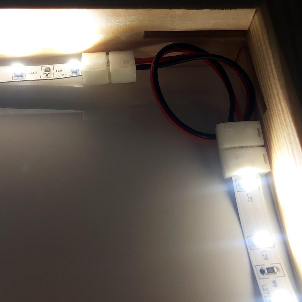 RUNCCI-YUN 8mm 2pin 3528 2835 LED Connector,5.5mm x 2.1mm LED DC Power Supply Connector×6,LED Strip Connectors 2 pin×12 - Image 5
