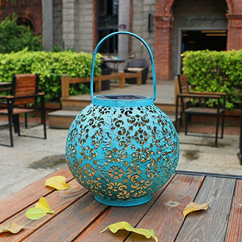 Solar Lantern Hanging Garden Outdoor Lights Metal Waterproof LED Table Lamp Decorative