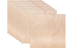 Consmos Baltic Birch Plywood 3mm 1/8" x 12" x 12" Craft Wood, Pack of 8 B/BB Grade Baltic Birch Sheets, Perfect for DIY Projects, Painting, Drawing, Laser, Wood Engraving, Wood Burning and CNC Cutting