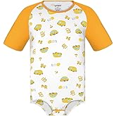 Landofgenie Men Print Onesie One-Piece Pajama Short Sleeve Shirt Leotard Bodysuit - Cartoon Car