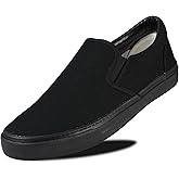 Men's Sneakers Classic Low Top Slip On Shoes Wide Canvas Skate Loafers Sneakers with Soft Insole Causal Dress Shoes for Men Comfortable Walking Shoes Slip on Sneakers for Men