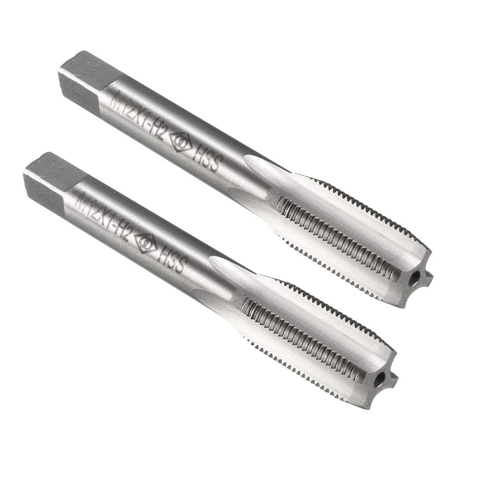 MACHSWON Metric Taps, for Threading Machine and Electric Drills DIY, H2 HSS Ti-Coated, Right Hand Thread Plug Tap Threading Tapping Tool, M12 x 1mm, 2pcs — image 1