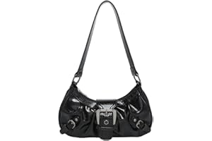 FQELJ Y2k Purses for Women, Small Hobo Shoulder Bags Handbag Goth Punk Clutch Purse Trendy Underarm Bag