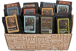 Coffee Beanery Classic Selection Coffee Gift Basket - (12) 100% Specialty Arabica Coffee Blends and Single Origin Samplers