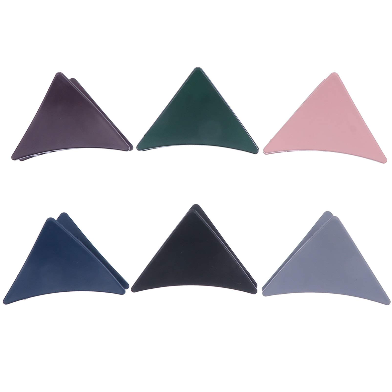 Lurrose Girl Hair Clips Womens Hair Clips 6pcs Matte Hair Claws, Triangle Hair Claw Clips Matte Color Hair Jaw Clamp Hair Styling Accessories for Women Girls Women Womens
