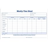 Adams Weekly Time Sheet, 1-Part, 5.5 x 8.5 Inches, Blue/White, 100 Sheets Per Pad, 2 Pack (9507ABF)