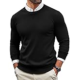 Runcati Mens Crewneck Sweaters Casual Knit Lightweight Dress Sweater Long Sleeve Slim Fit Fall Winter Pullover