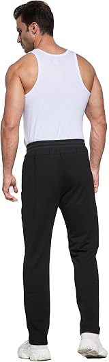 HCSS Mens Joggers Tracksuit Bottoms Black L Zip Pockets Elastic Waist Cotton view 8