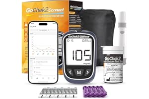 MicroTech Bluetooth Blood Sugar Testing Kit 10 Strips & Lancets, Free App, No Coding, 500 Storage