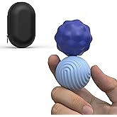 Large Magnetic Fidget Ball Toys for Adults, 2Pcs Soft Silicone Fidget Magnets, Silent Fidget Toys for Adults Ages, Textured Magnetic Balls & Stress Relief Desk Office Toys (Blue, Extra Large)