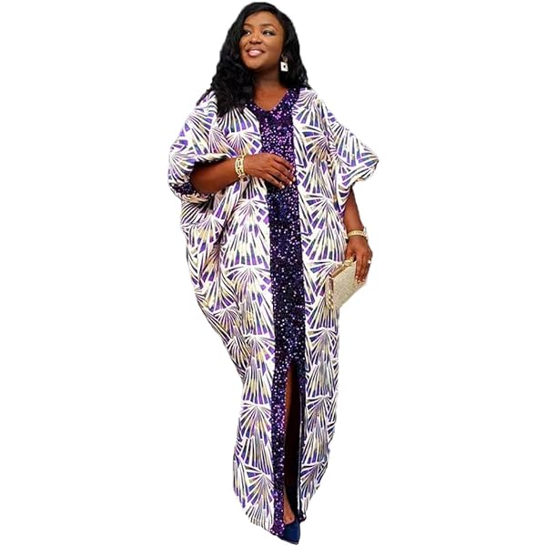 Amazon.com: HD Green Lace African Bubu Dress Batwing Sleeves V Neck  Nigerian Woman Caftan Gown : Clothing, Shoes & Jewelry