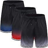 Flyingyan Mens Basketball Athletic Shorts with Zip Pockets Mesh Workout Active Performance Gym Shorts