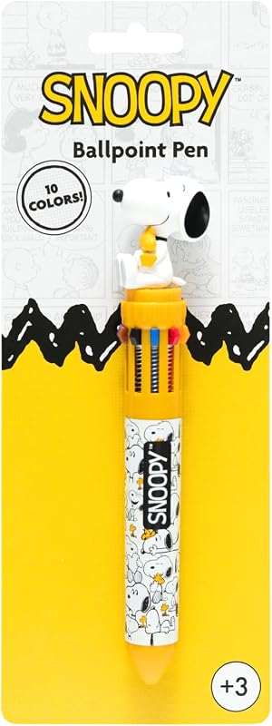 Bolígrafo Multicolor Snoopy - Boligrafo retráctil divertido : Para niños Infantil 10 colores en 1 │ Accesorios de papeleria Bonitos : Snoopy Regalo cumpleaños