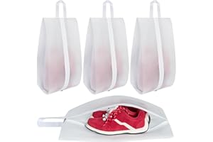 Vorspack Shoe Bags for Travel - 4 Pack Large Transparent Shoe Organizer with Handle Dustproof Shoe Bag Reusable Shoe Storage Bags for Men & Women