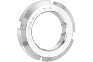 uxcell M33 x 1.5mm - 1Pcs Retaining Four-Slot Slotted Round Nuts - 304 Stainless Steel Round Lock Nut for Various Rolling Bearings, Industrial Field, Silver