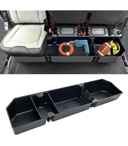 JDMSPEED Underseat Storage Box For Ford F150 (2015-2024) & F250/F350/F450/F550 Super Duty (2017-2023) Crew Cab – Black, Heavy-Duty Organizer