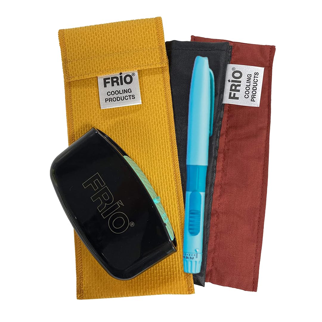 FRIO Cool bag for 1 pen, with nylon inner pocket, with MySharps for used needles (TERRA COTTA)
