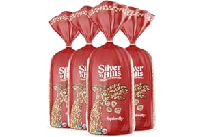 SILVER HILLS BAKERY Silver Hills Squirrelly Bread, Low Fat Bread, Made with Organic Sprouted Grains, Non-GMO (4 pack, 21 oz. each)