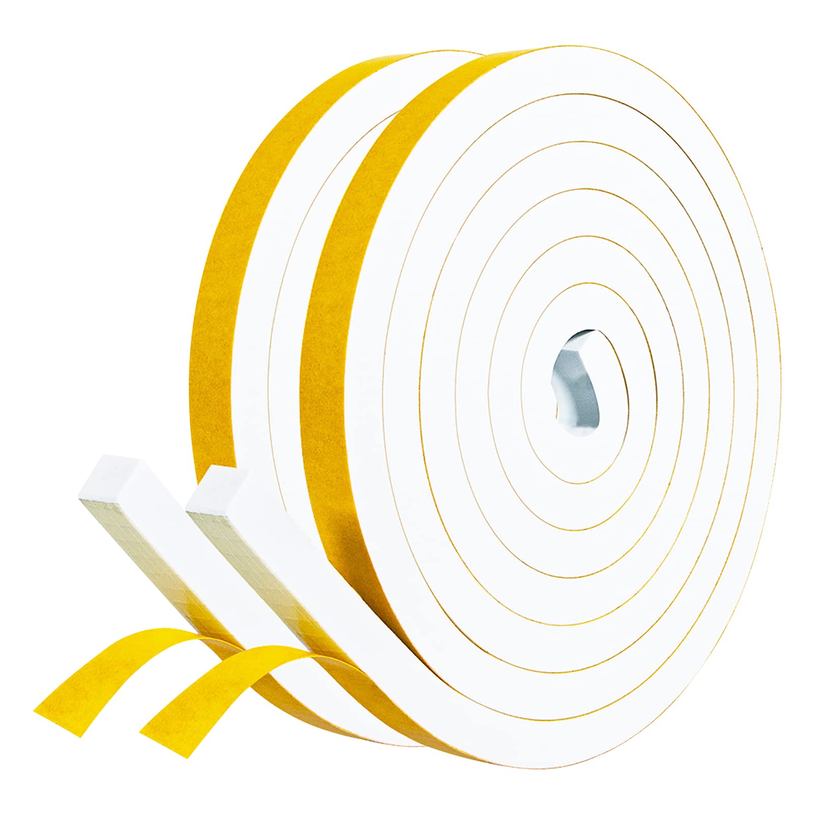 fowong Draught Excluder for Doors, 2 Rolls 12mm(W) x 10mm(T) x 2M(L) Door Insulation Strip, Window Seal Strip for Gap Sealing, Door Soundproofing, Shockproof, Furniture Protective, Total 4M Long — image 1