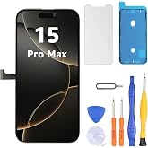 LL TRADER Screen Replacement for iPhone 15 pro max 6.7" LCD Retina FHD Display COF Touch Screen Digitizer with Repair Tool Kits, Waterproof Tape, Screen Protector (Truetone programable) 2026 new