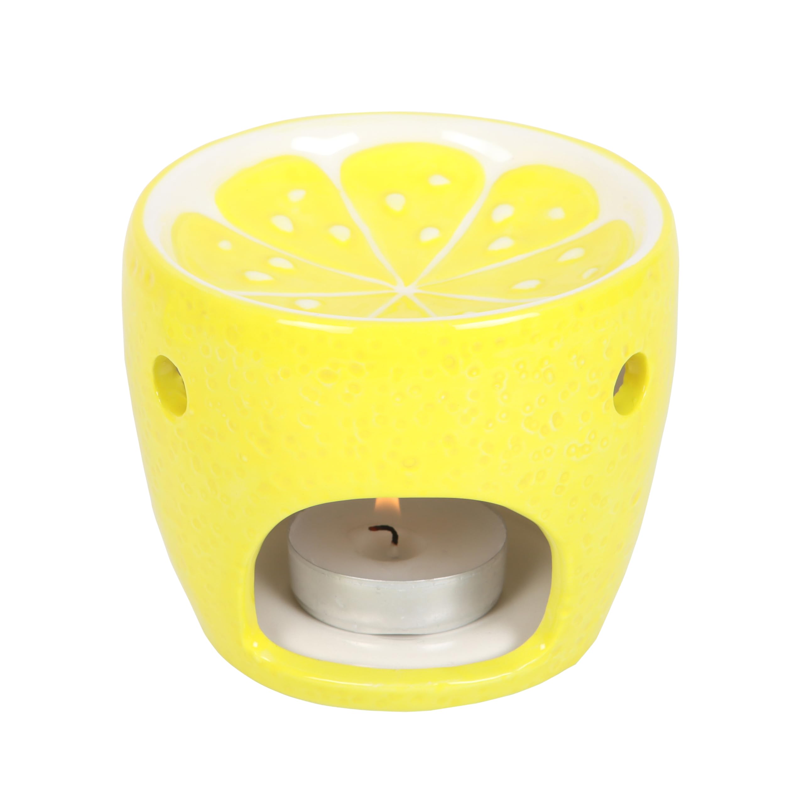 Vibrant Lemon-Themed Oil Burner - Whimsical Yellow Novelty Wax Melt Burner for Vibrant Home Decor