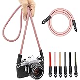 Eorefo Camera Strap Vintage 100cm Nylon Climbing Rope Camera Neck Shoulder Strap for Micro Single and DSLR Camera(Rose Gold)