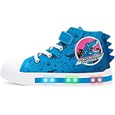 EUXTERPA Kids Toddler Sneakers Light Up Flashing Shoes Girls Boys Easy Fasten High Top Walking Canvas Sneaker