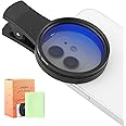52MM Clip-on CPL Phone Camera Lens Filter Kit, Clip On Polarizer Phone Camera Lens Accessories Ultra Slim Phone Camera Lens Filter with Cleaning Cloth Works with Most Smartphones(Black)
