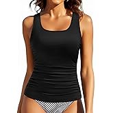 Women Tankini Top Only - Tummy Control Bathing Suit Full Coverage Back Swimwear Swim Tank Top No Bottom 2025