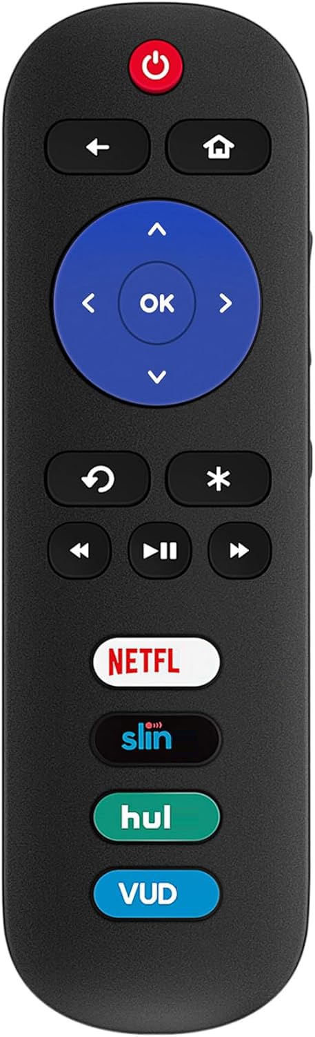 Photo 1 of New Replacement Universal Remote Control Applicable for TCL Roku TV, fit for Hisense Roku/Onn Roku/Insignia Roku and Sharp/Element/Westinghouse/Philips/JVC/RCA/Hitachi/Sanyo/LG Roku TV