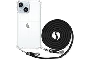 BEIMEITU Strap Case for iPhone 15 Plus Crossbody Rope, Anti-Shock Cell Cover with Adjustable Neck Cord Strap,Transparent Clear PC Lanyard Phone Case for iPhone 15 Plus Girls Summer