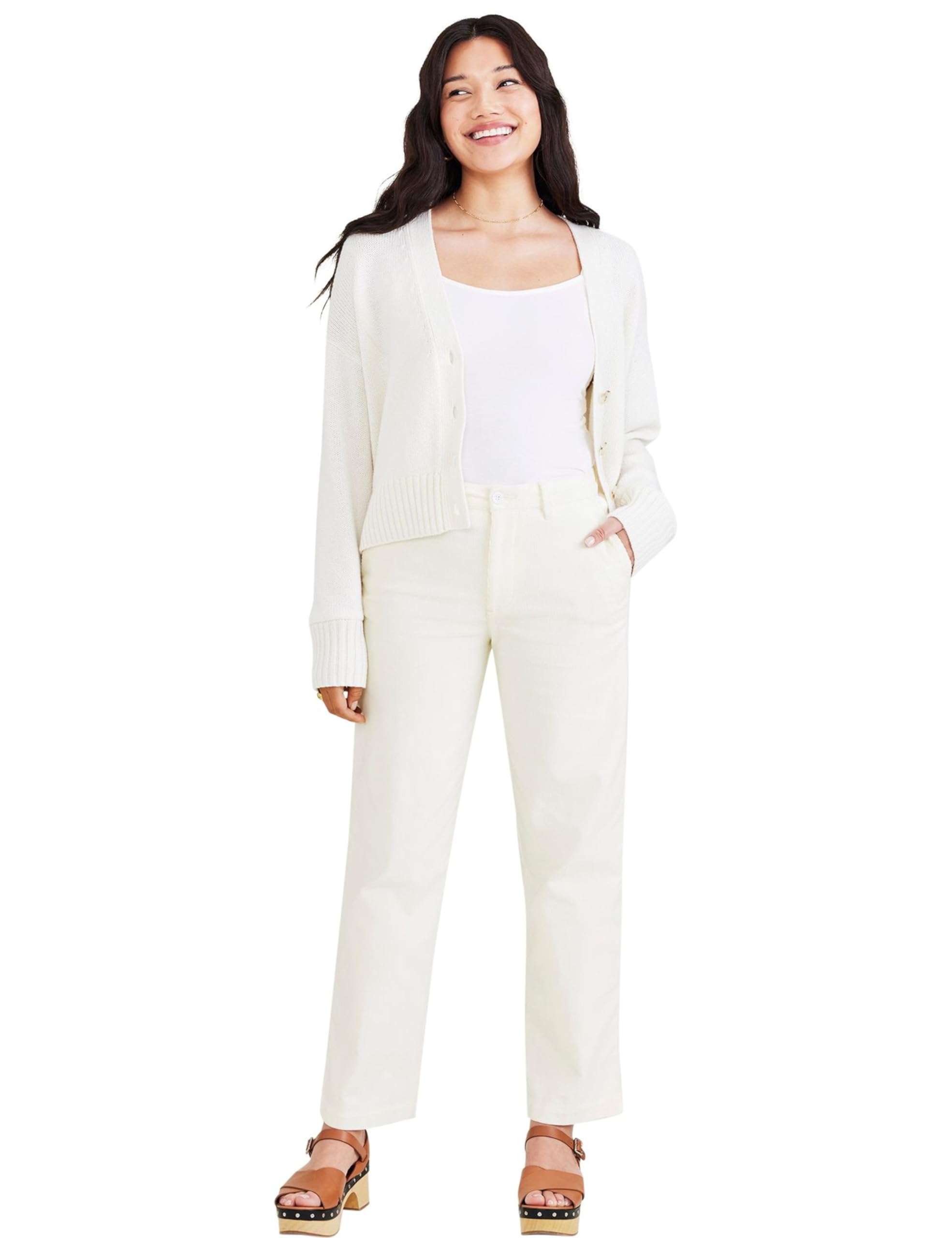 HIGH WAIST CHINO HIGH STRAIGHT EGRET 26 L