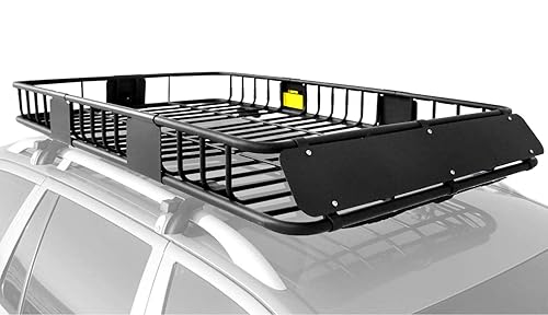XCAR Roof Rack Basket Rooftop Cargo Carrier with Extension Black