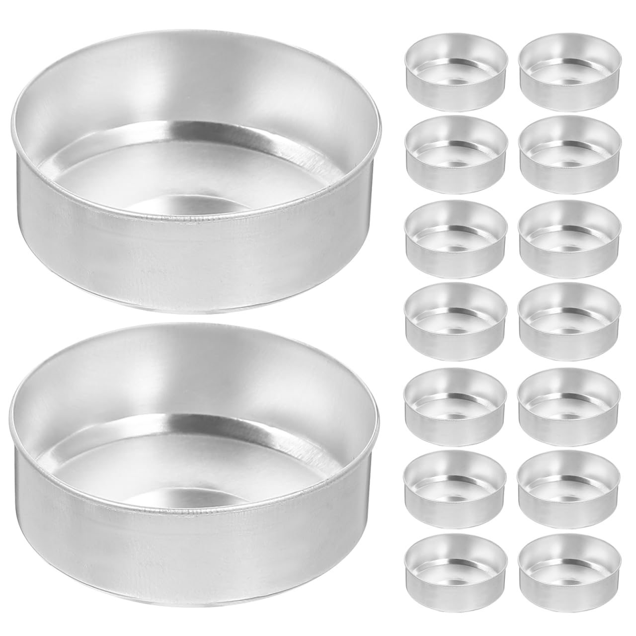 Healifty Aluminium Tea Light Tins 1.50 Inch Round Candle Containers 200 Pack for DIY Scented Candle Making Wax Storage Lightweight and Heat Resistant