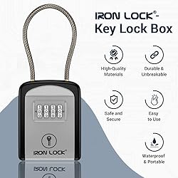 Iron Lock® - Key Lock Box Portable with Removable