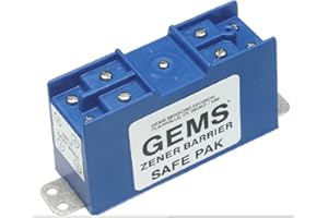 Gems Sensors 54806 Dual Channel Zener Barrier, 275 ohms Resistance, 30 VDC Voltage, 60 mA Current